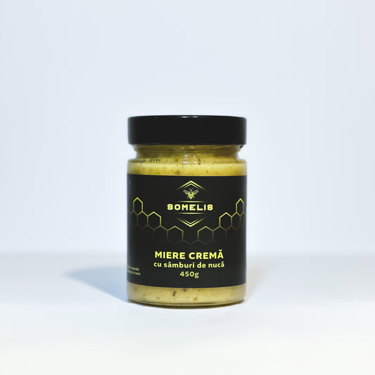 Miere Cremă cu Sâmburi de Nucă